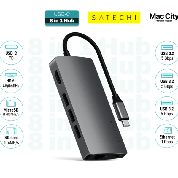 Satechi 8 in 1 USB C Hub Multiport Adapter V2