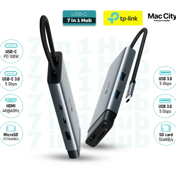 TP-Link UH7020C 7-in-1 USB Type-C Hub Multiport USB-C Adapter Dongle Docking Station