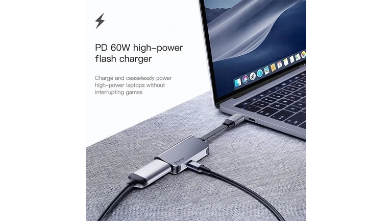 Baseus CAHUB-E0G Smart HUB Converter USB 3.0 for Type C to 4K HDMI maccity bd 1